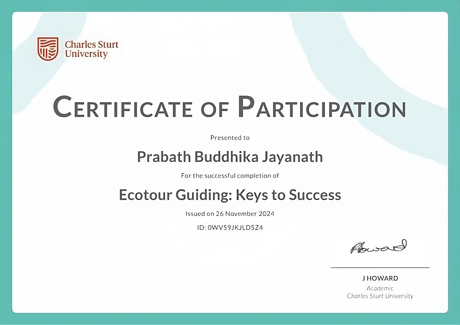 Ecotour Guide Certificate